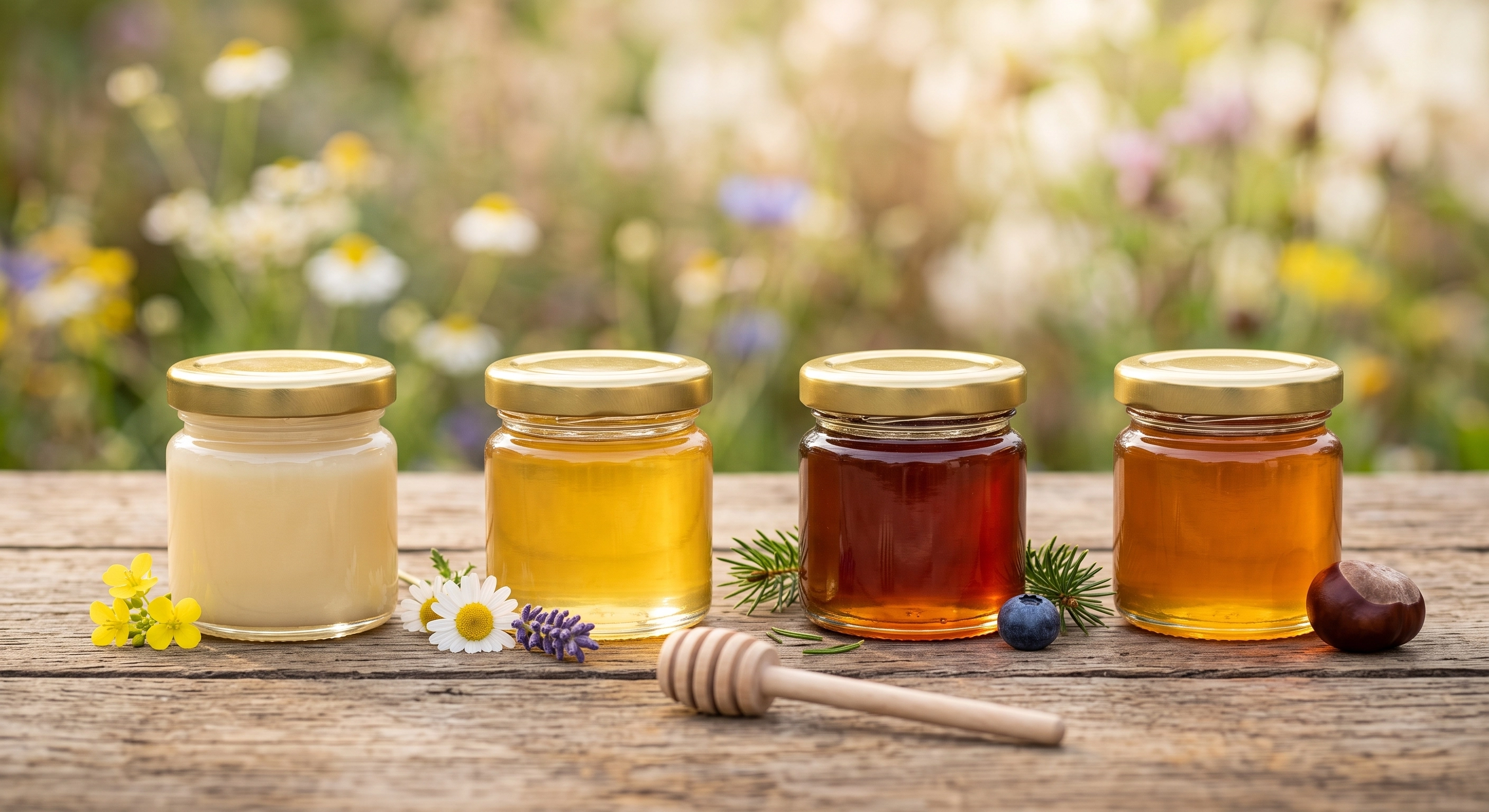Jagsttal Honig-Probier-Set — 4 Gläser à 50g aller regionalen Honigsorten